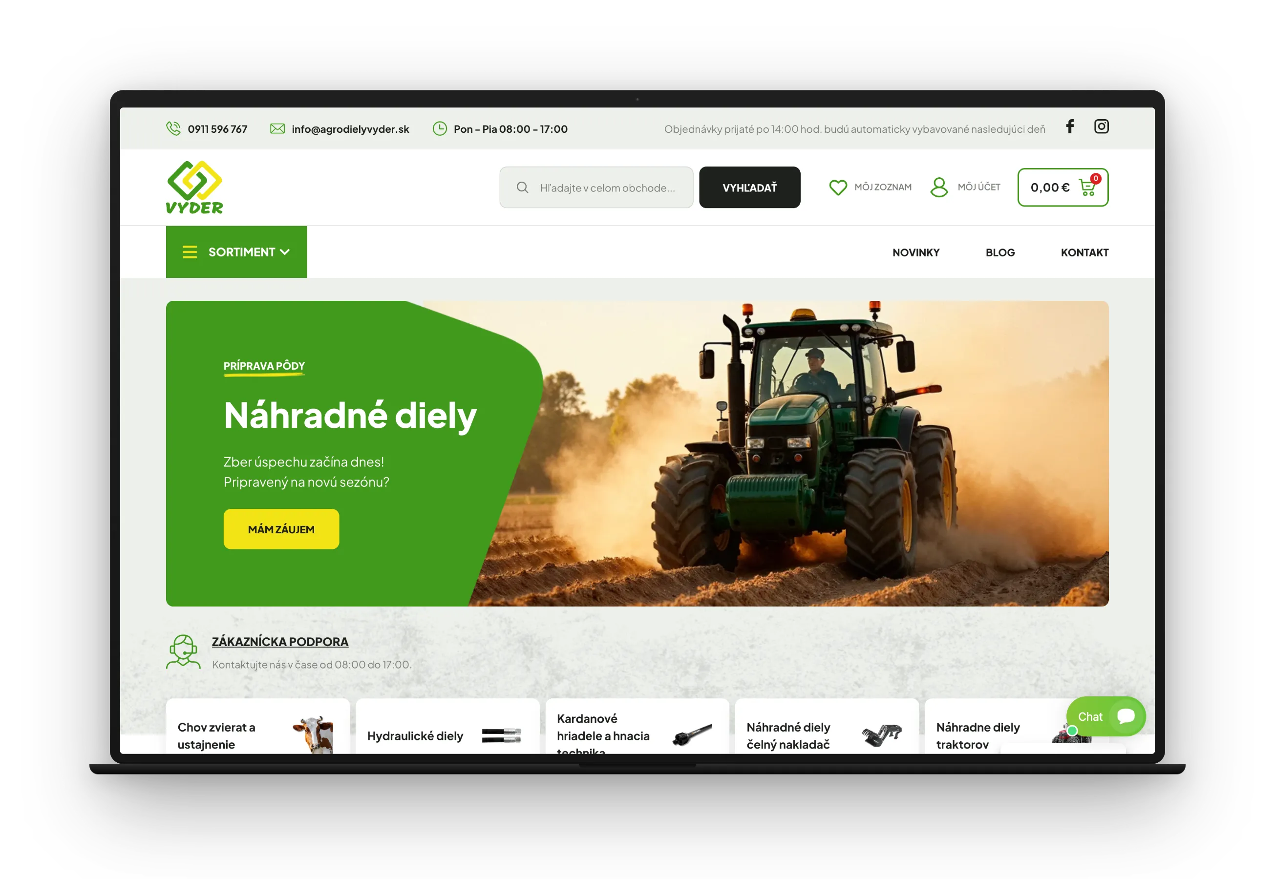 Agrodiely Vyder — desktop náhľad