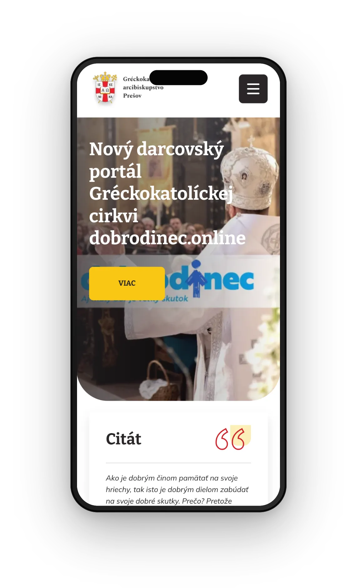 Arcibiskupstvo Prešov — mobilný náhľad