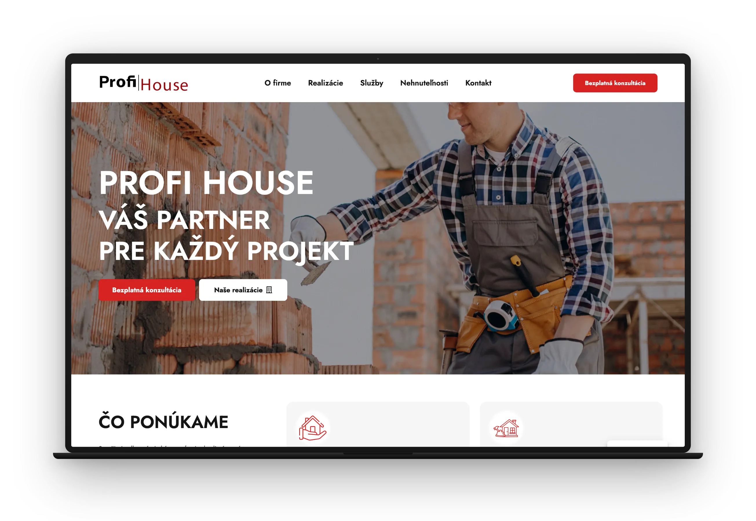 Profi House — desktop náhľad